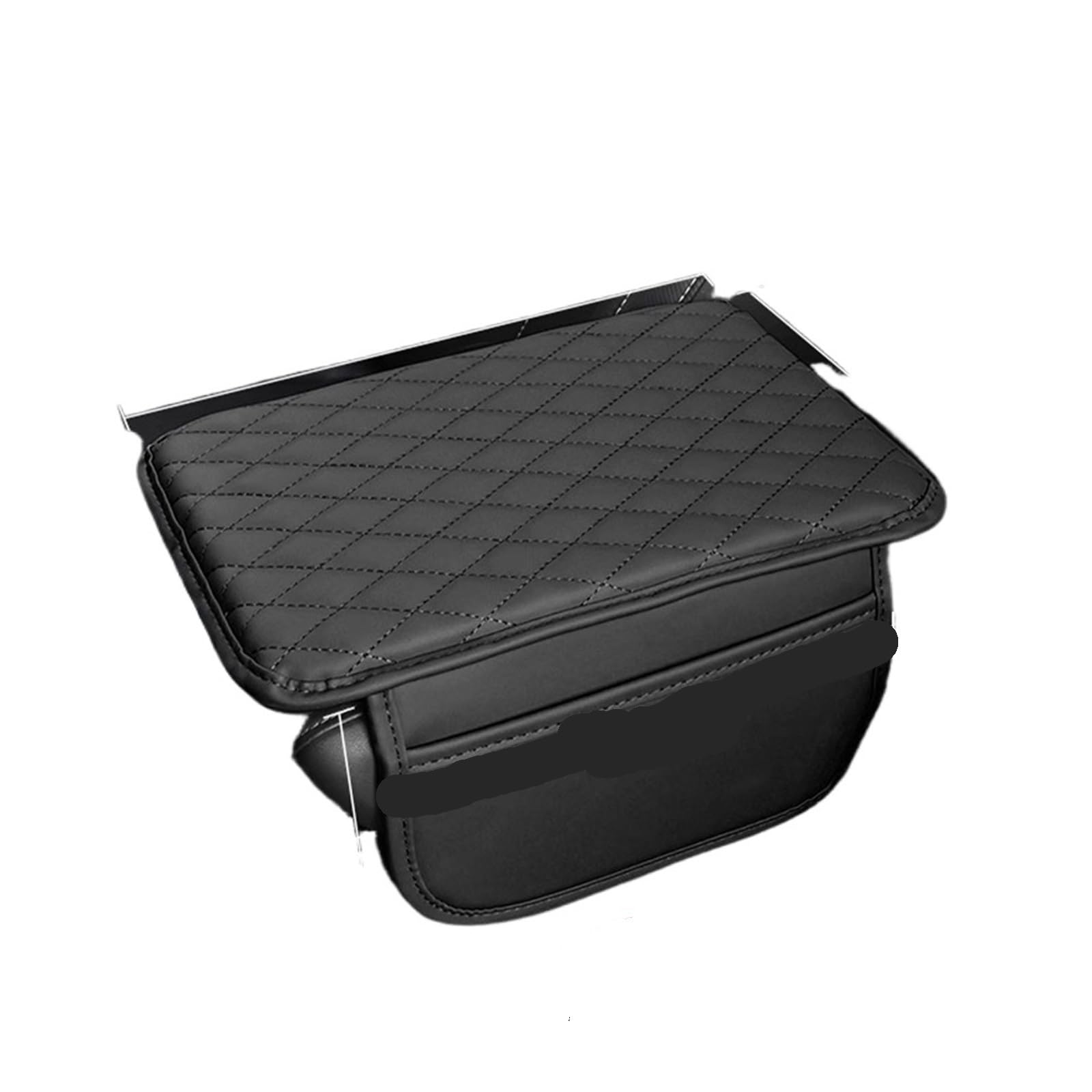 AWEUDNHI Car Armrest Box Universal Car Center Console Protector Cover Pad Armrest Cushion With Pocket Arm Rest Mat Elbow Support Storage Box Console Armrest(Black)