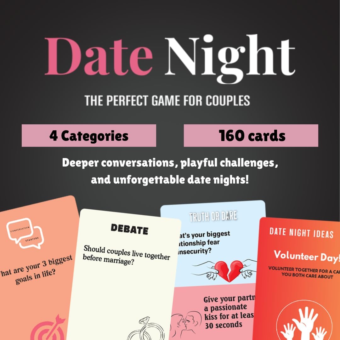 Date Night - The Perfect Game for Couples | Conversation Starters, Date Night Ideas, Fun Games & Debates | Anniversary | Valentine's Day | Stocking Fillers | Couples Games