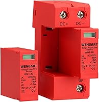 Vista 9 de Wengart Dispositivo de protección contra sobretensiones,DC500V 2P 20 ~ 40kA 1.417 in Montaje en carril DIN,Dispositivo de pararrayos