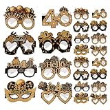 LOLIPPYY 32 Piezas Gafas de Fiesta para Cumpleaños de Papel, Accesorios para Fotomatón Fáciles de Llevar Estilo Novedoso y Versátil para Celebraciones y Decoraciones de Cumpleaños