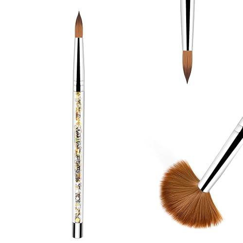 Cepillo de uñas acrílicas para polvo acrílico, cepillo de uñas 10# para aplicación acrílica, 100% ovalado Kolinsky Sable Nail Art Brush con mango de