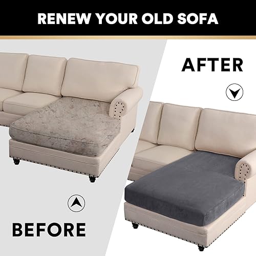 Vista 490 de PrinceDeco Fundas para sofá modular, 4 piezas, fundas de sofá para sofá seccional, fundas de terciopelo separadas para sofá seccional, en forma de L