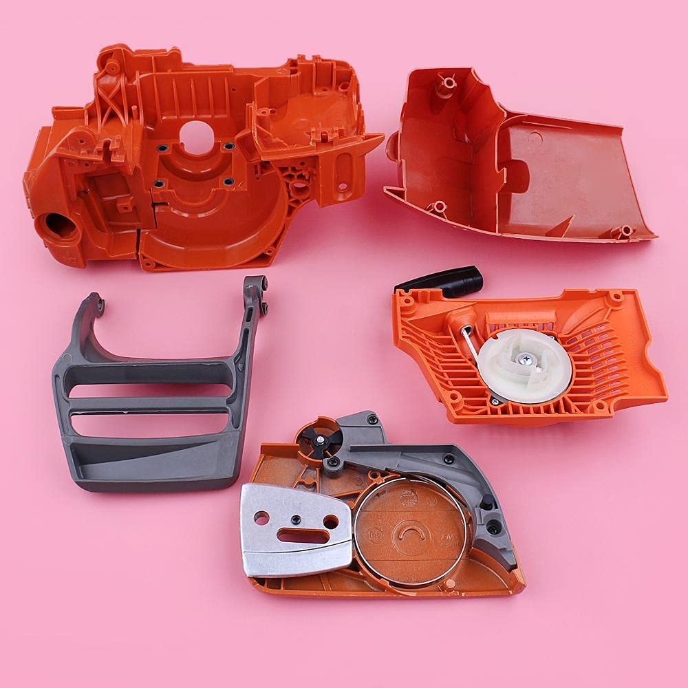 Wivplex Piezas de motosierra del kit de arranque de retroceso de la cubierta del freno del piñón del cárter, for Husqvarna, 350 345 340 537172001 537172003 Arranque de retroceso para cortadora de césp