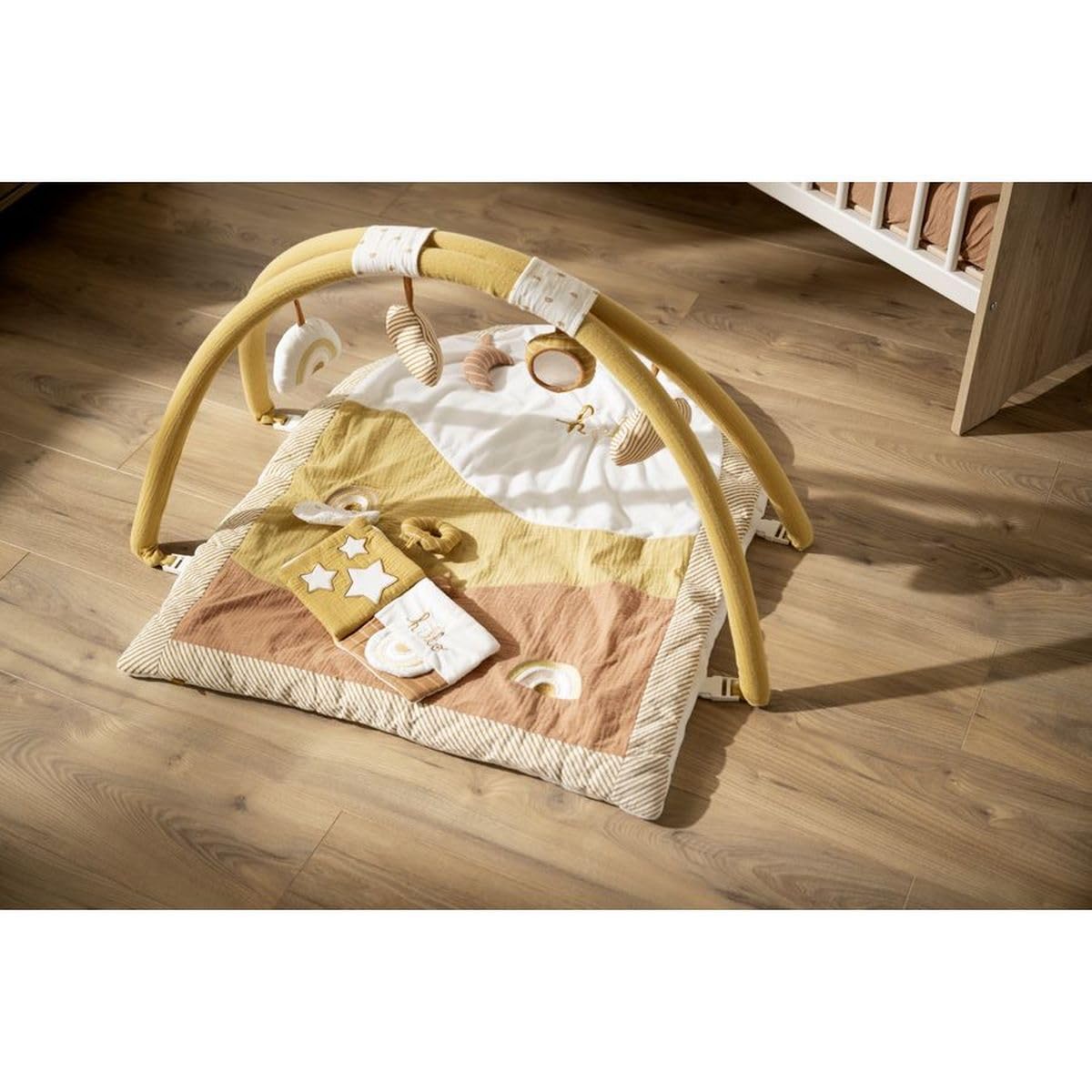 Sauthon Krabbeldecke für Babys | Krabbelbogen Baby | Sunlight | Matte mit Tragetasche | Geschenk zur Geburt