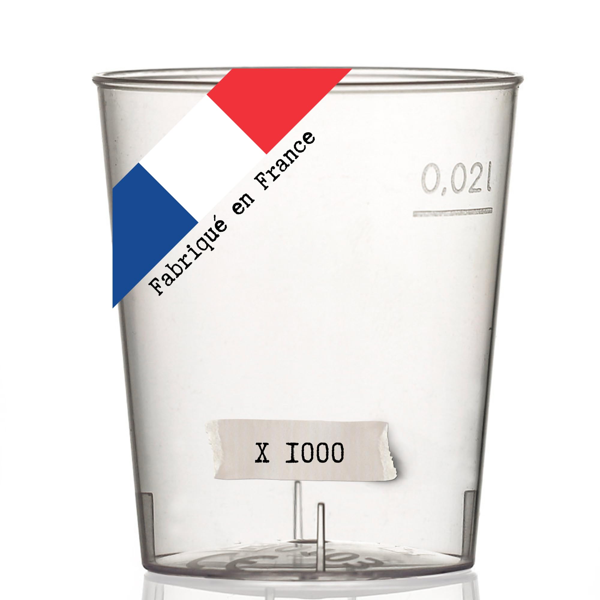 Table'Colors Pack 1000 Verres Shooter - verrines 3cl Transparent Recyclable Solide Avec Marquage 2cl Idéal Pour Restaurant, Fête, Bar - Fabriqué en France Qualité Supérieure (1000)