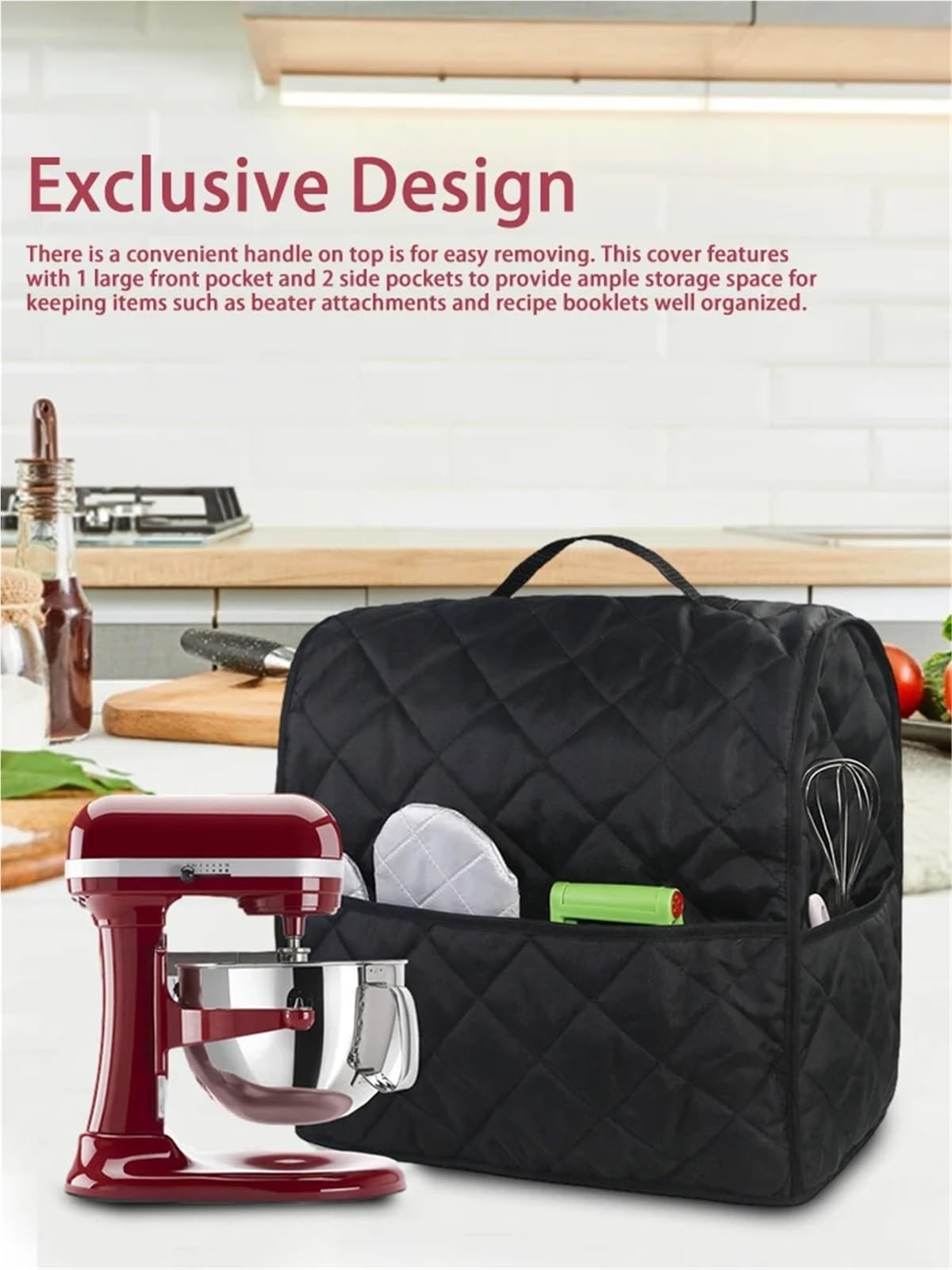Abdeckung FüR Mixer Hause Stand Mixer Staub Abdeckung Schutzhülle Küche Gadget Wasserdichte Lagerung Tasche for Organizer(Red)