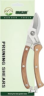 BUGUI Bypass Garden Pruning Shears - Premium SK-5 Steel Blade, Professional Garden Shears, Sharp Garden Scissors for Cutti...