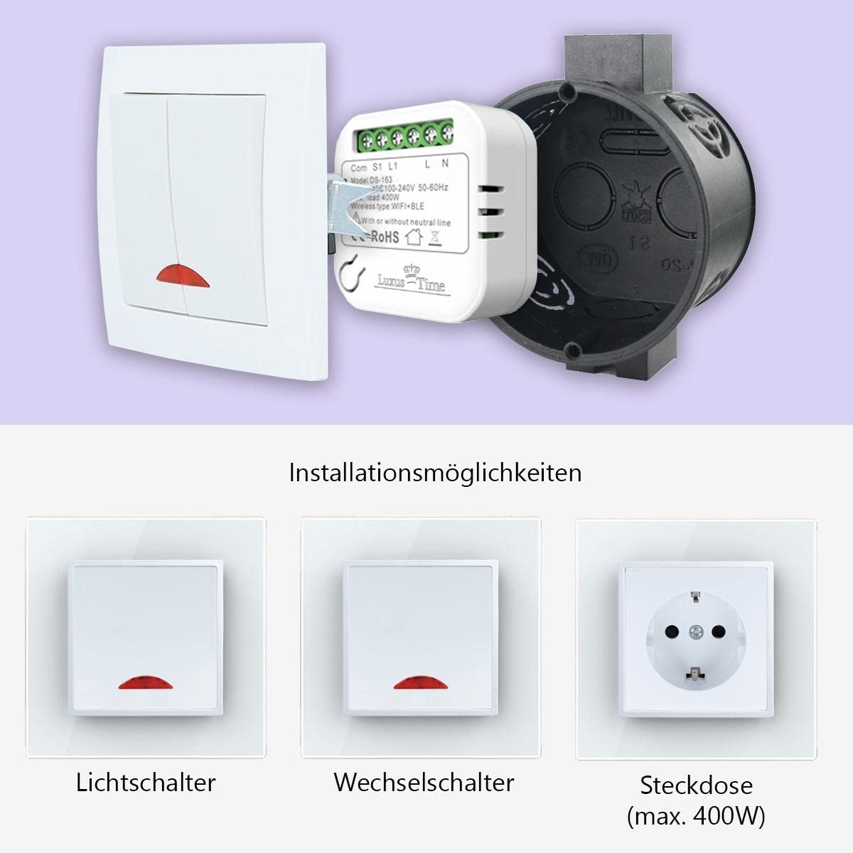 Juego de interruptores de conexión wifi para el hogar, módulo de relé, interruptor inteligente para el hogar
