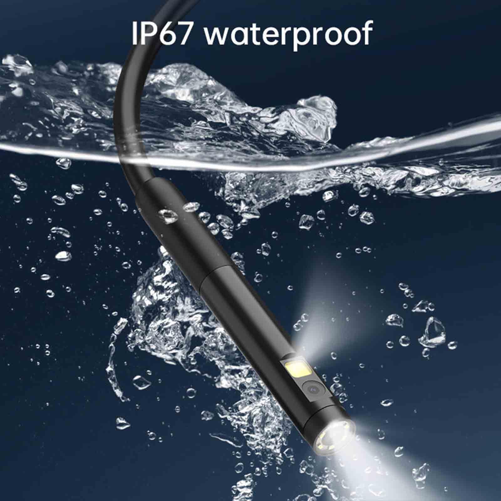 Kamera endoskopowa ze światłem, 16,4 stopy półsztywny kabel teleskopowy kamera z 6 diodami LED, 7,9 mm USB 3 w 1 wodoodporna kamera węża IP67, przegubowy peryskop,