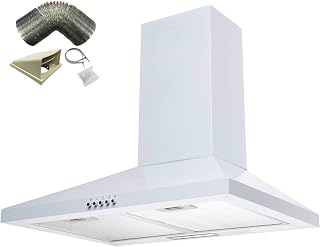 SIA CHL60WH 60cm White Chimney Cooker Hood Kitchen Extractor Fan And 1m Ducting
