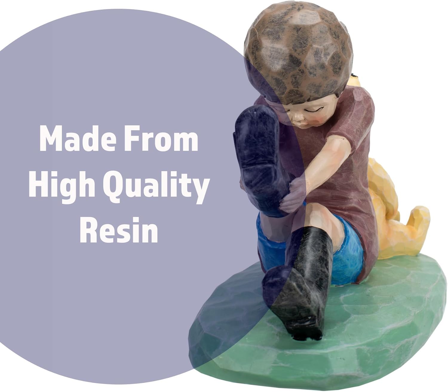 Napco 7 x 5 Christopher & Pooh Classic Yellow Bear Hand-Painted Resin Friendship Sculpture, Whimsical Childhood Collectible, Heartwarming Home Décor Accent and Gift for Kids, Parents & Collectors