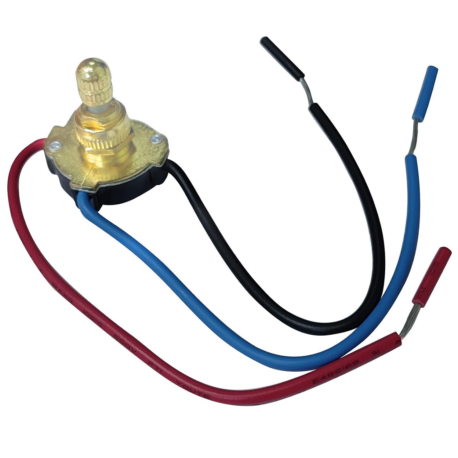 Zing Ear ZE-136M Rotary Switch 3/8" 2 Circuit 3-Way 3A 250VAC 6A 125VAC/125VL Replacement Repair Kits for Ceiling Fans Incandescent Bulb Table Desk Lights Antique Lamps Brass Metal
