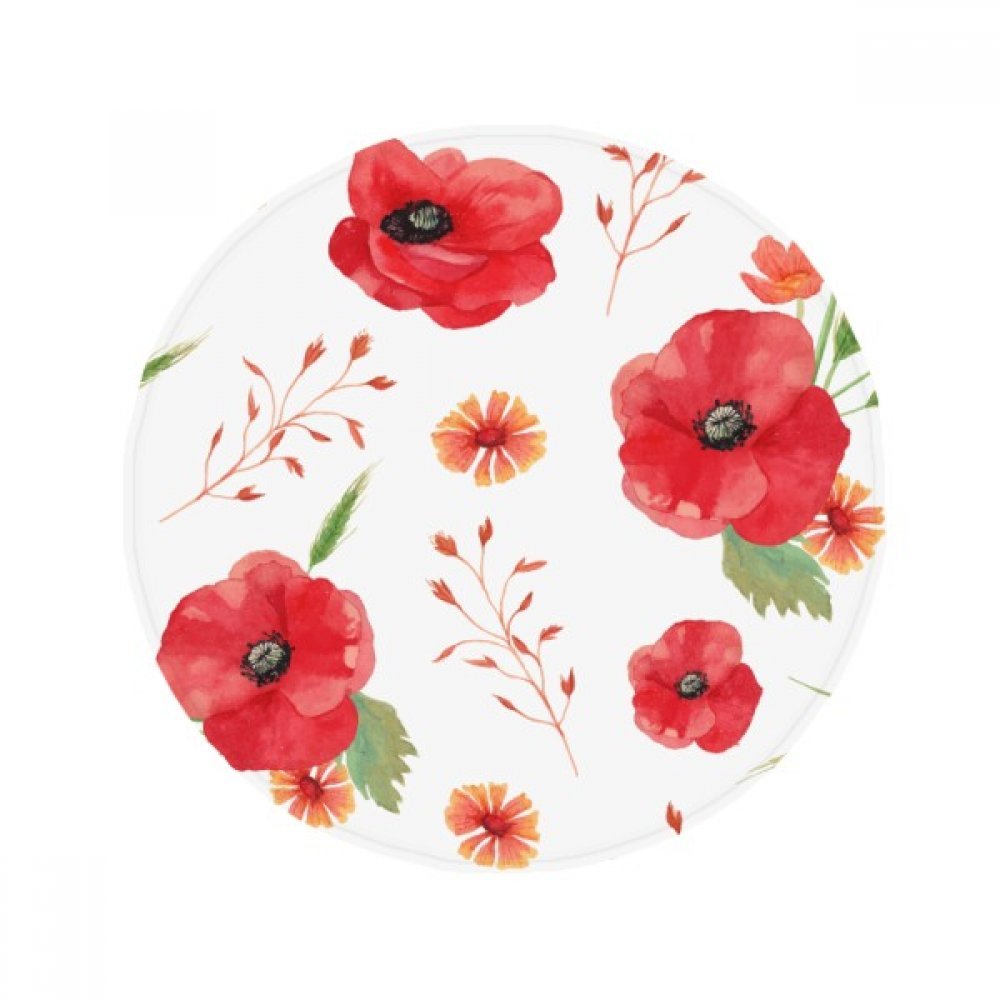 Tapis antidérapant fleurs de pavot aquarelle 80cm sécurisé pour animaux