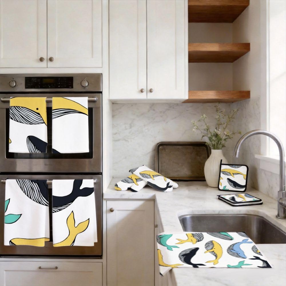 9PCS Cute Whale 1 Cucina Decor e Accessori Set
