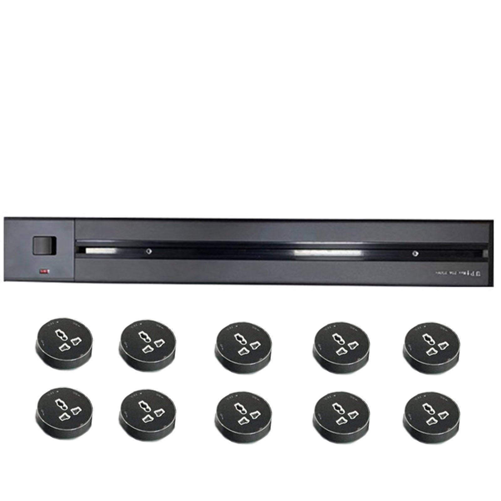 Power Strips Track Power Socket, Aluminum Alloy Kitchen, Wall Extension Slide Rail, Suitable for Mobile(Black,100CM)