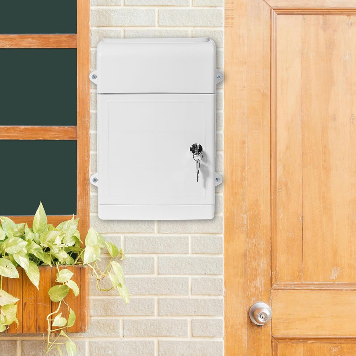 2set Office Letter Collection Box Wall Mount Mailbox Rainproof Design Large Storage for Donations