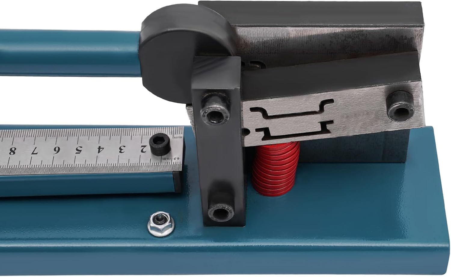 EcoTypee Manual Rail Cutter with unfolded dimensions labeled: 64cm/25.2in handle length, 60cm/23.6in base length, 8.5cm/3.3in base width.