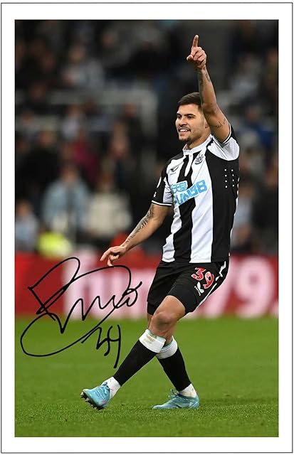 Bruno Guimaraes Signed 12x8 Inch Photo Print With Pre Printed Signature Newcastle Soccer Autograph Gift, 12x8 Inches 304.8 mm x 203.2 mm