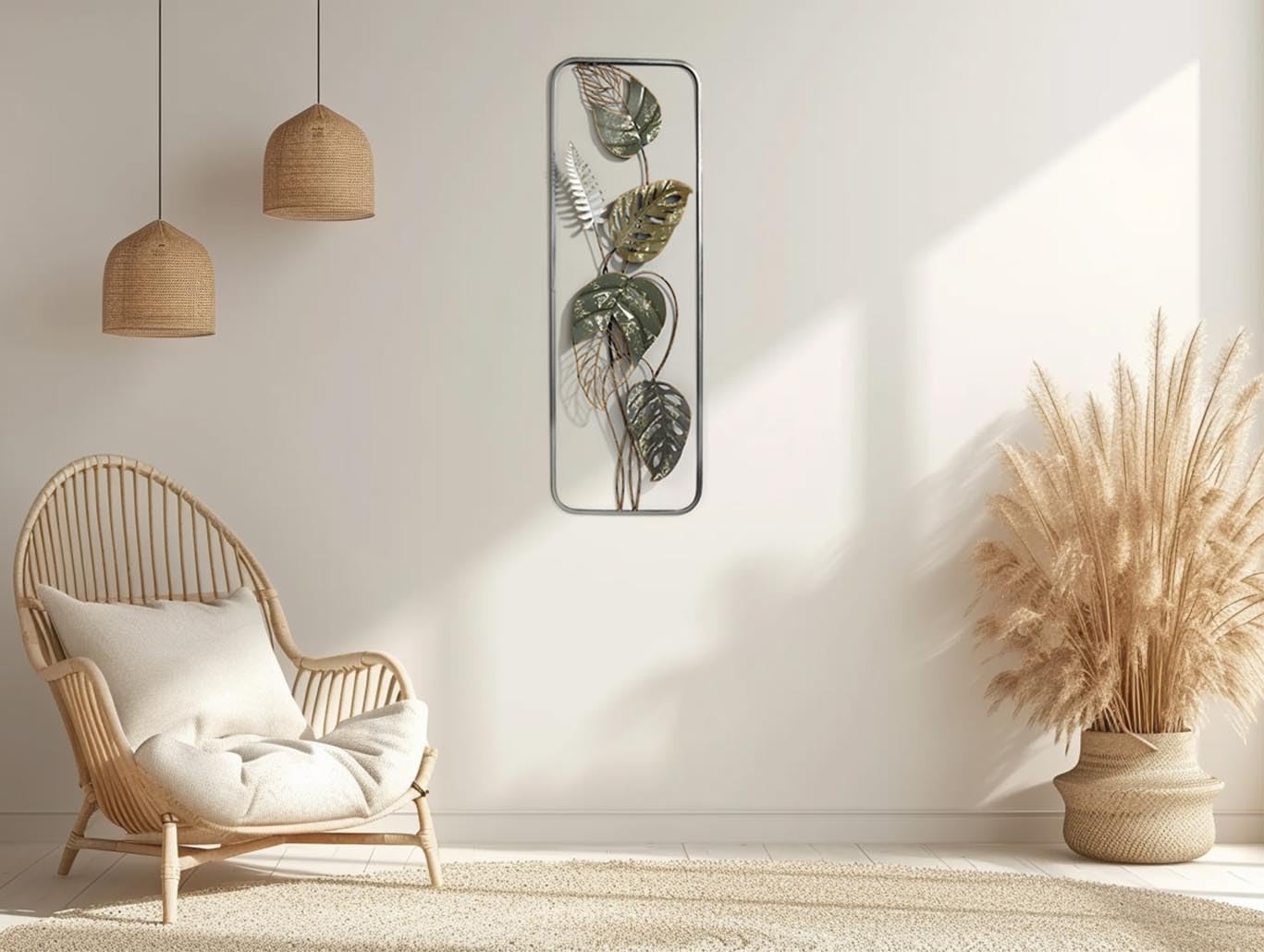Kobolo Wandbild Wanddeko Metallbild ADANSONI Metall gold grün Grau