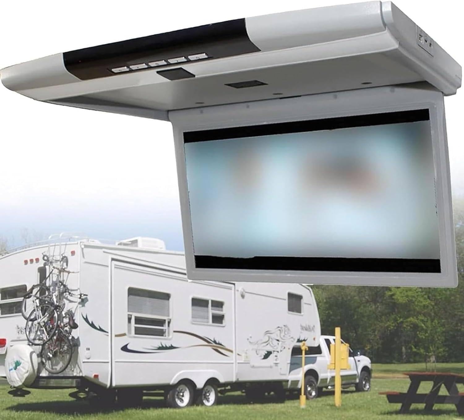 Vidéo 1080P en voiture avec le grand écran de plafond rabattable 17,3" pour voyage