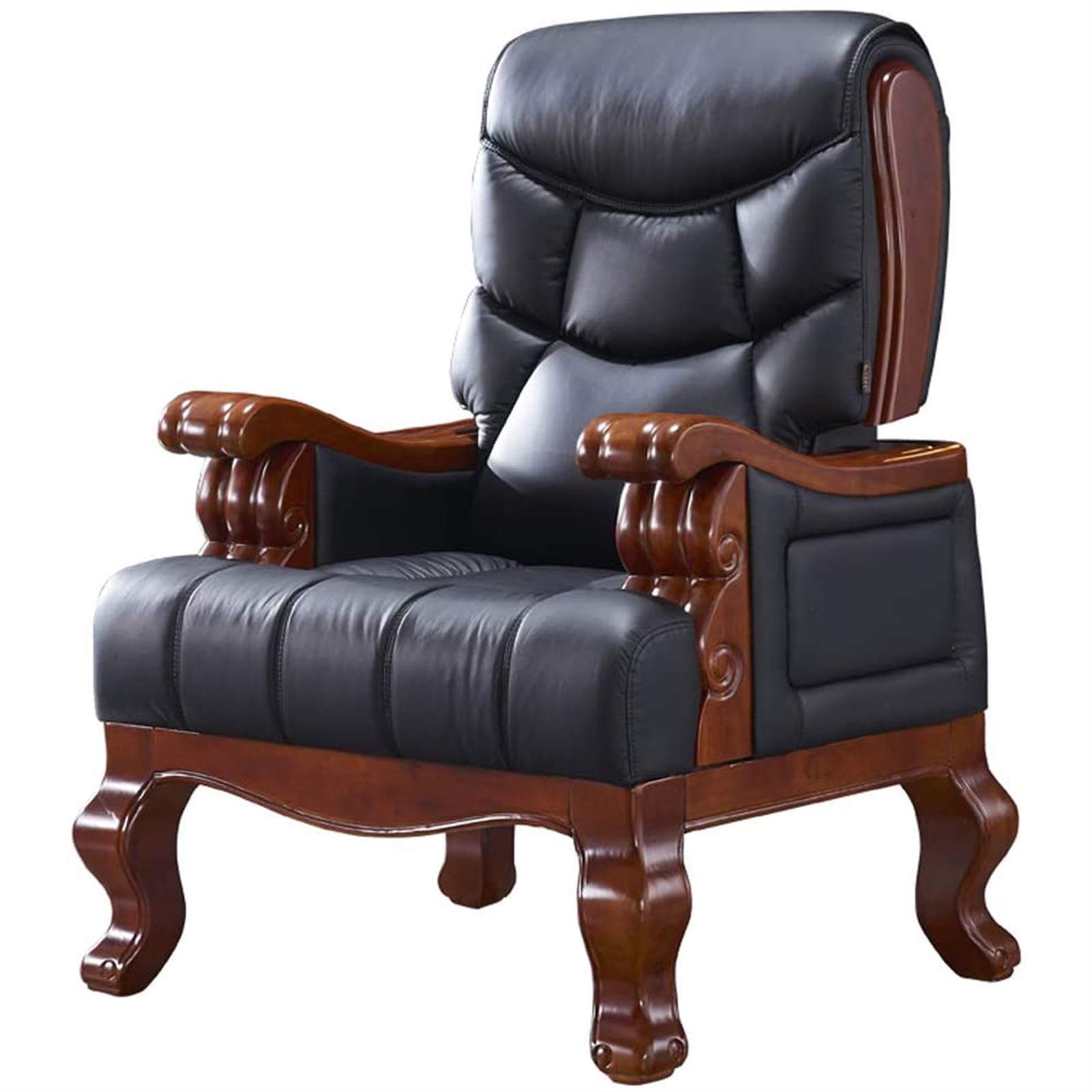 IIPOSAQQ Executive OfficExecutive Office Chair - High Back Rocking Cowhide Office Chair - Reclining Computer Desk Chair with