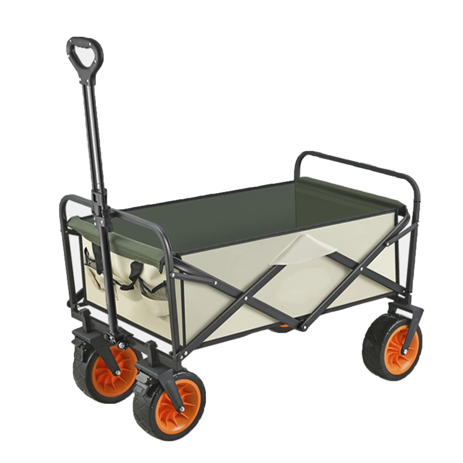 FHRKA Heavy Duty Folding Wagon - Portable Utility Cart for Outdoor Camping, Shopping & Sports - Large Capacity Hand Truck