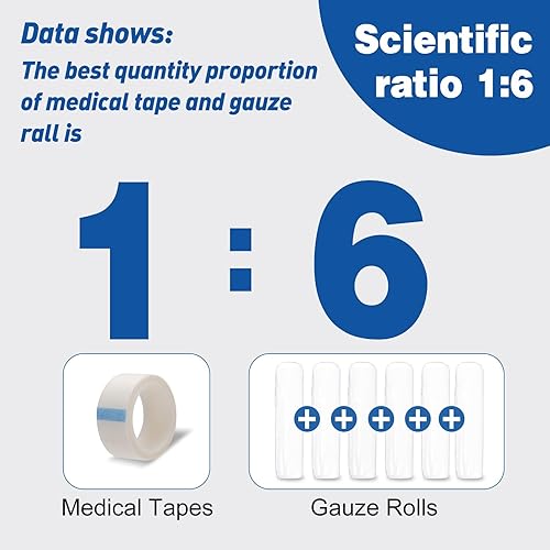Miniatura 7 de AZEN Paquete de 25 rollos de gasa, 3 pulgadas x 4.1 yardas, suministros médicos de primera calidad y suministros de primeros auxilios, vendaje para