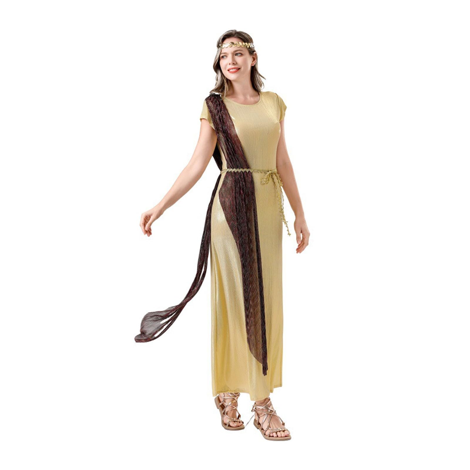 Costume di Halloween da donna da dea romana, greca toga guerriera