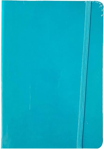 Rounded Corners Lined Soft Touch Notebook with Elastic Band 128-Pages, A5 Size, Turquoise
