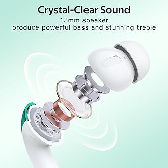 TAGRY Bluetooth Headphones True Wireless Earbuds 60H Playback LED Power Display Earphones with Wireless Charging Case IPX5 Waterproof in-Ear Ear buds with Mic for TV Smart Phone Laptop Computer Sports