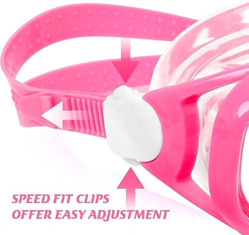 Miniatura 27 de Gafas de natación para niños, máscara de buceo para niños y niñas de 5 a 15 años, gafas de natación antivaho de dos colores con cubierta para la