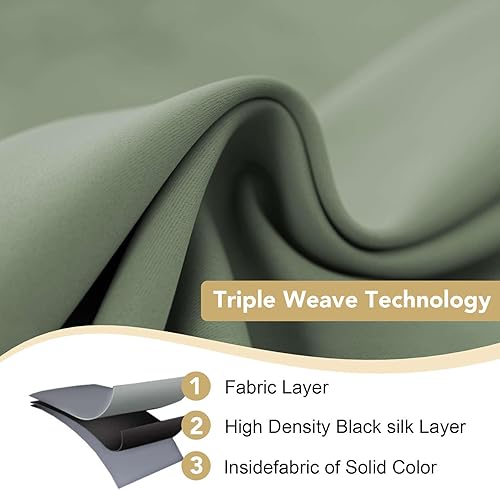 Miniatura 259 de H.Versailtex - Cortinas opacas con aislamiento térmico para oscurecer la habitación, cortinas extralargas, paneles con ojales