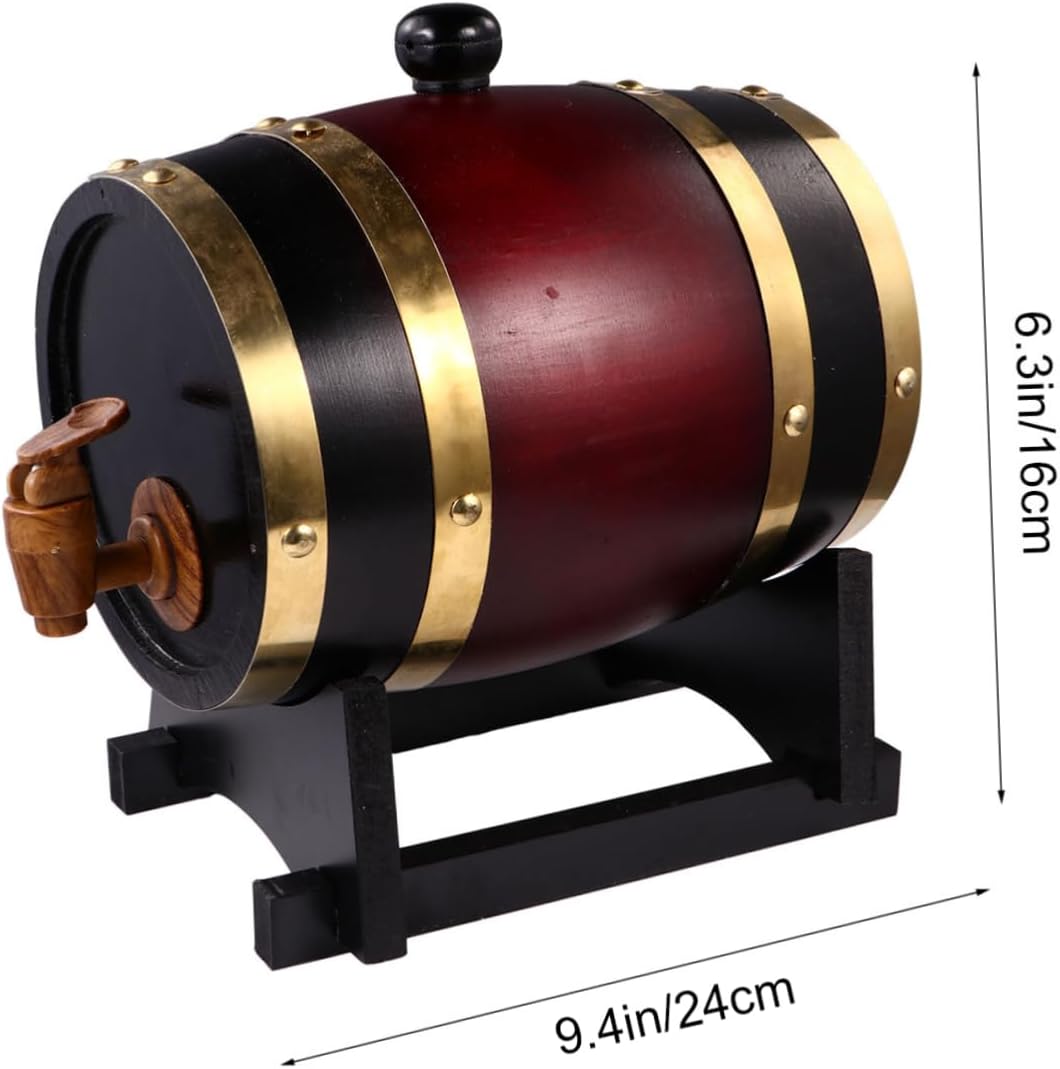 VALICLUD 1pc Red Wine Dispenser Set Rustic Pine Wood Storage for Beer Wine Curved Base Design for Easy Use Scene Decoration Prop for Parties Events