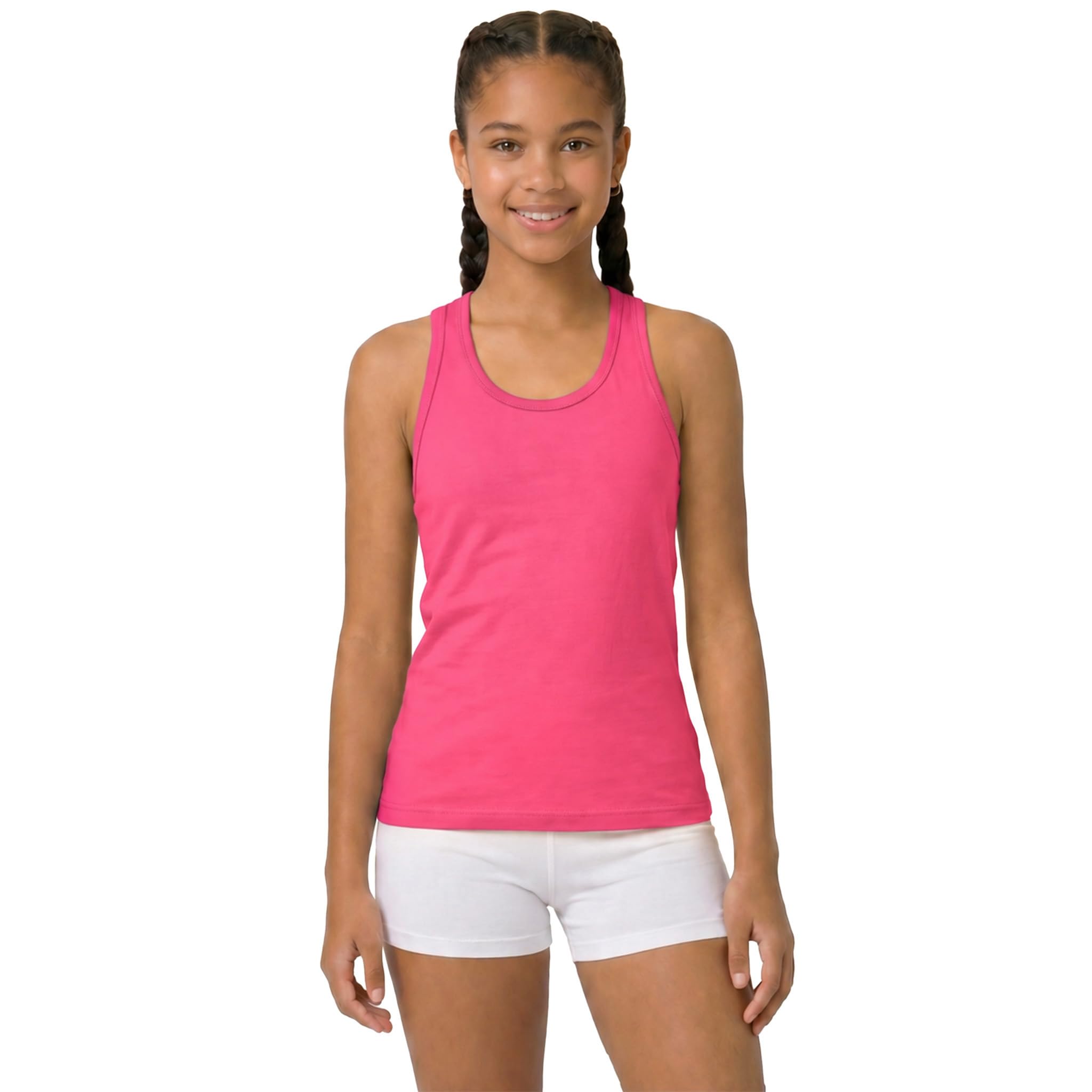 Lilax Girls' Racerback Tank Top 10 Hot Pink