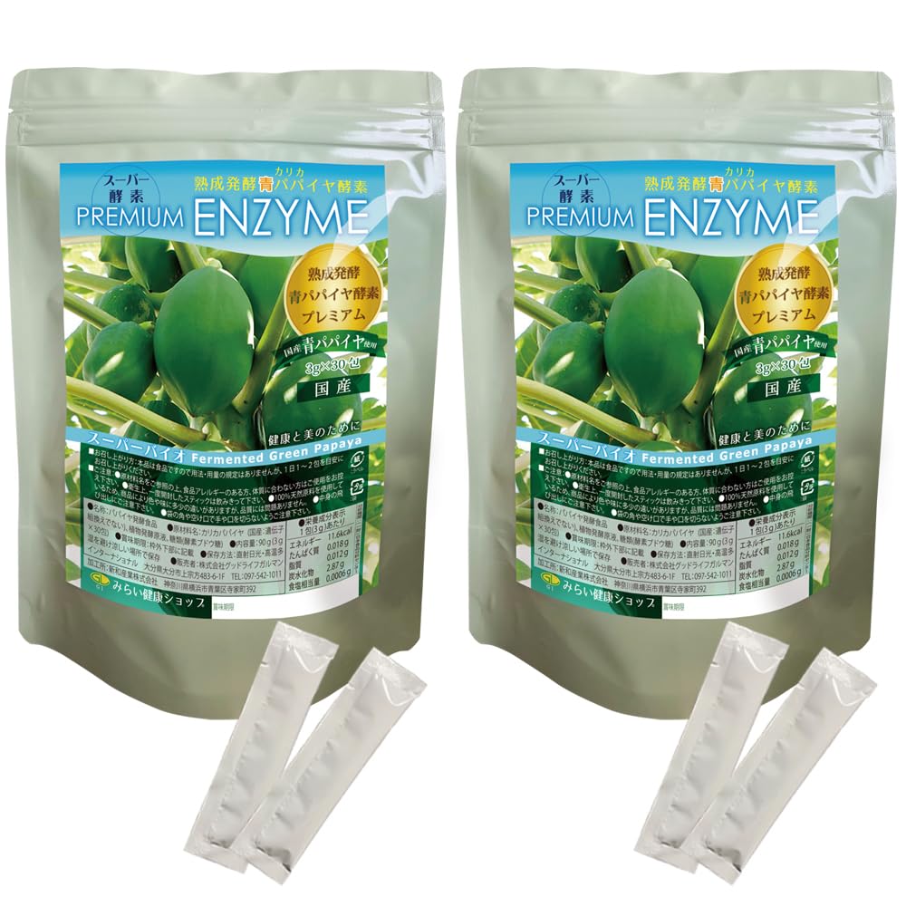 Amazon.co.jp: Blue Papaya Enzyme, Premium, Made in Japan, 1/6