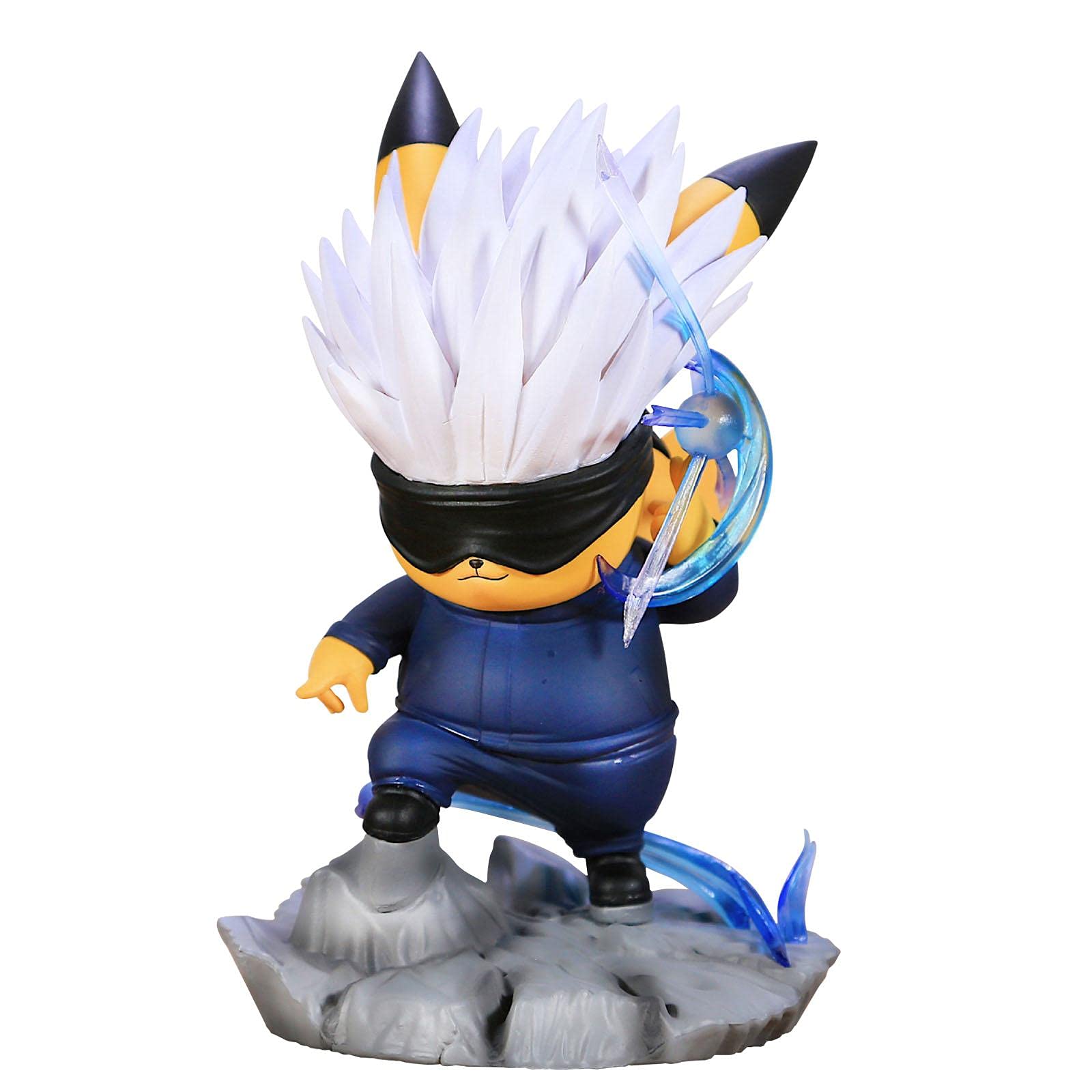 DNXXKE Jujutsu Kaisen Series Pikachu Cosplay Gojo Satoru Scale Action Figure with Costume Accessory, Anime Statue with Base PVC 7.9"