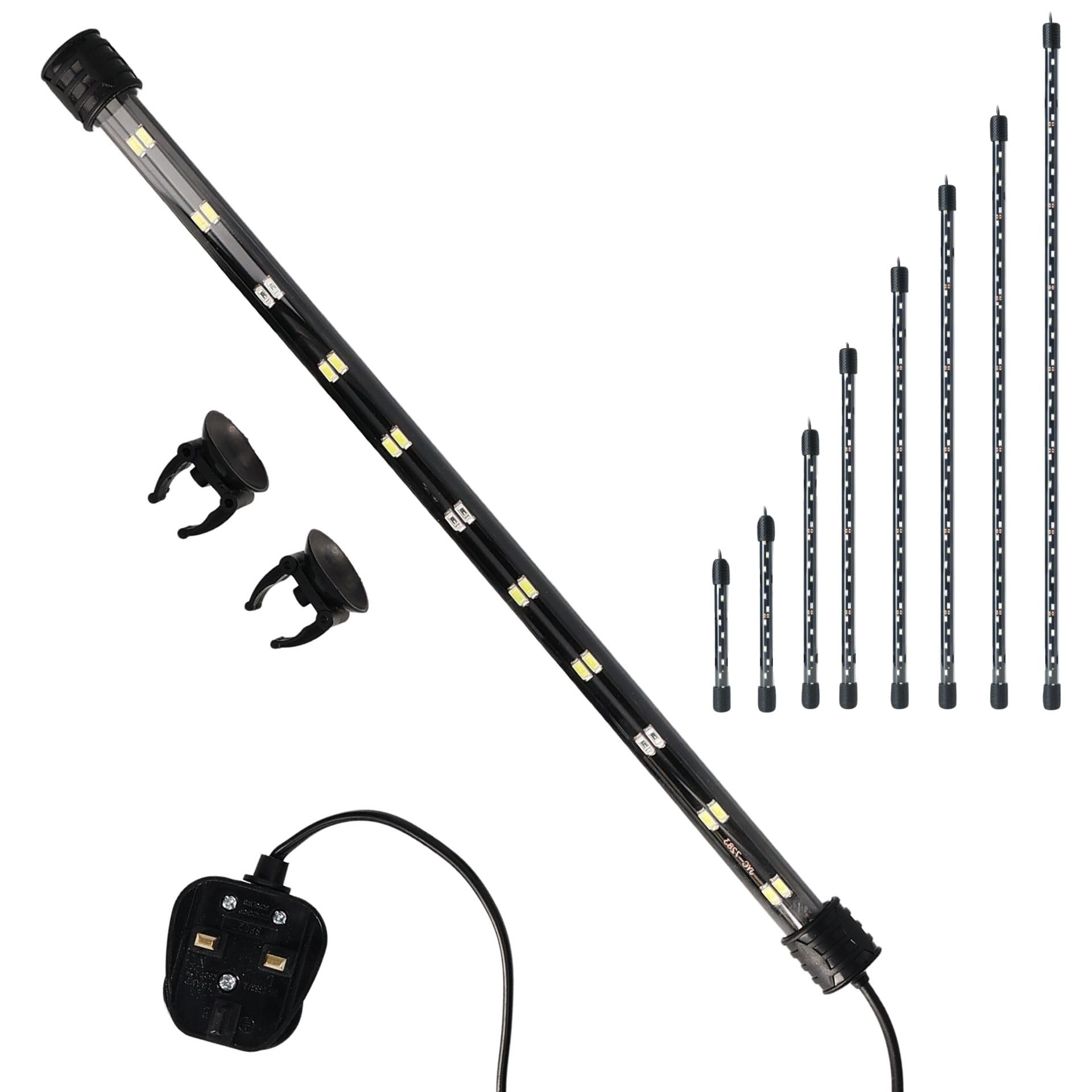 Aquarium Fish Tank Submersible LED Light Lamp Tube Bar White & Blue LED Aquarium Lights - UK Plug (38cm)