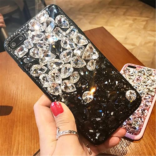 Funda para Huawei Honor X7, 3D hecha a mano de lujo con piedras impresionantes de cristal con diamantes de imitación brillantes con purpurina para