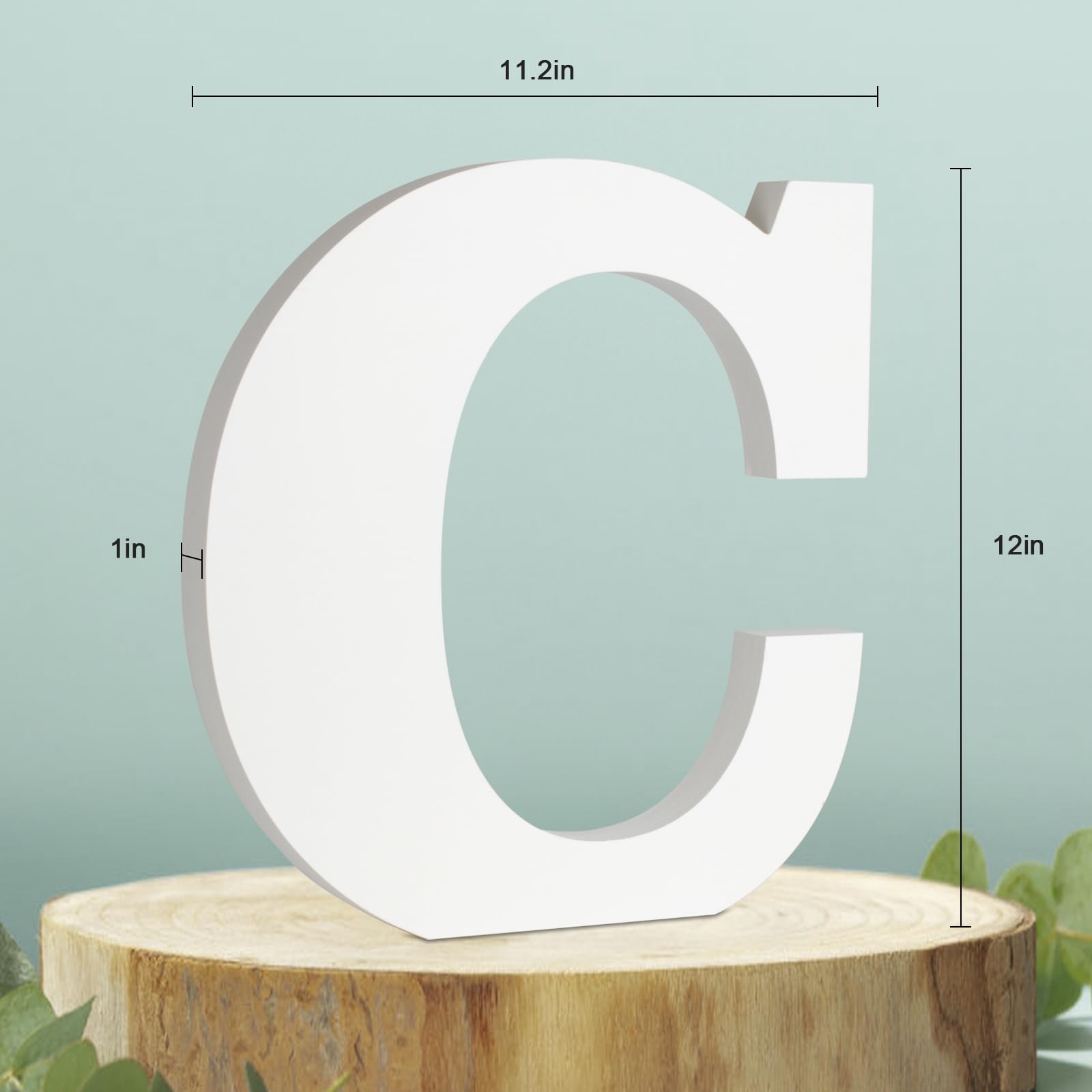 Snapklik.com : 12 Inch White Wood Letters, Large Unfinished Wooden ...