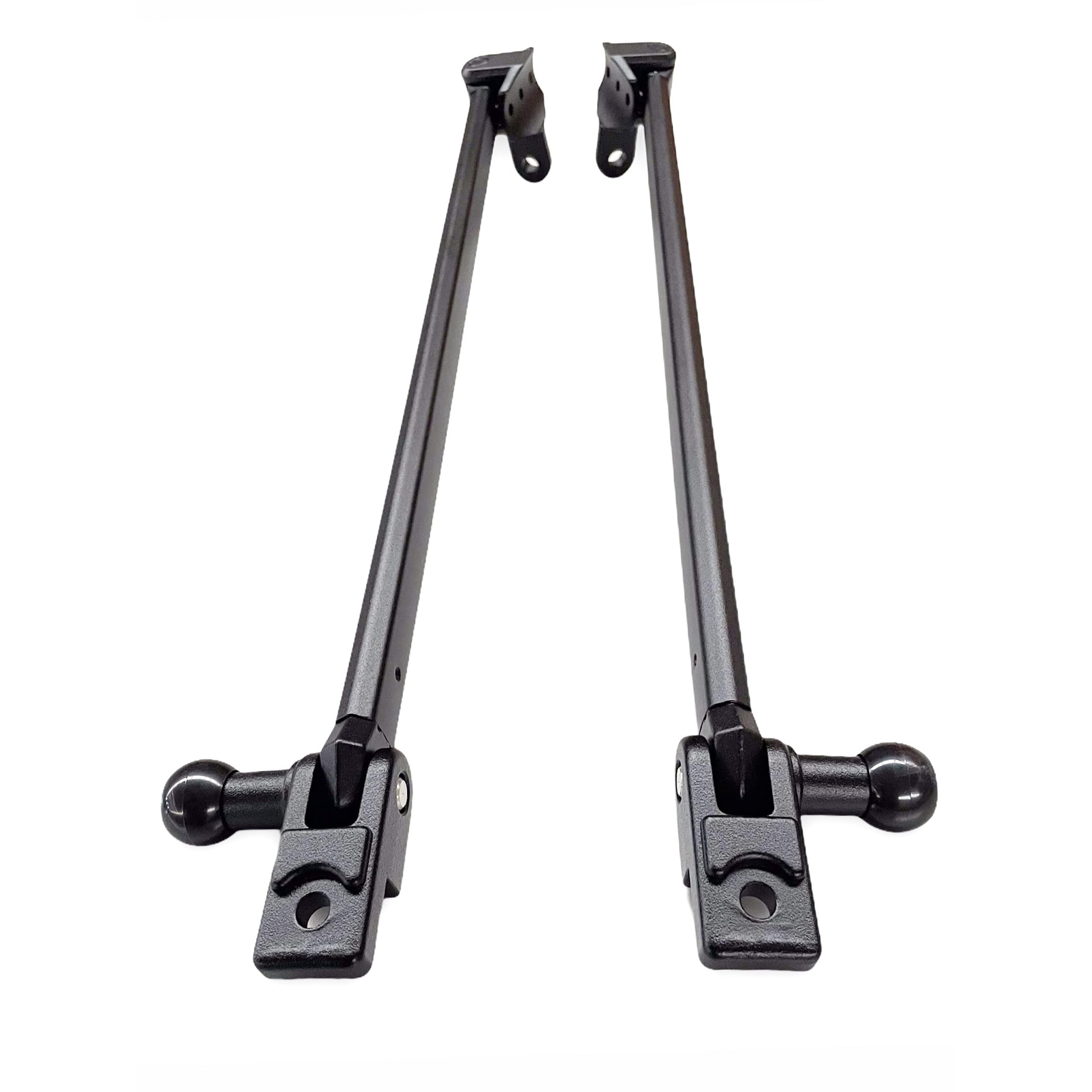 Teletoldo – Kit de Brazos para Toldo de Balcón de 50 ctms. con Sujeción a Barandilla ● Muelle Retráctil ● Pletinas + Tornillos + Embellecedores Incluidos ● Color Negro
