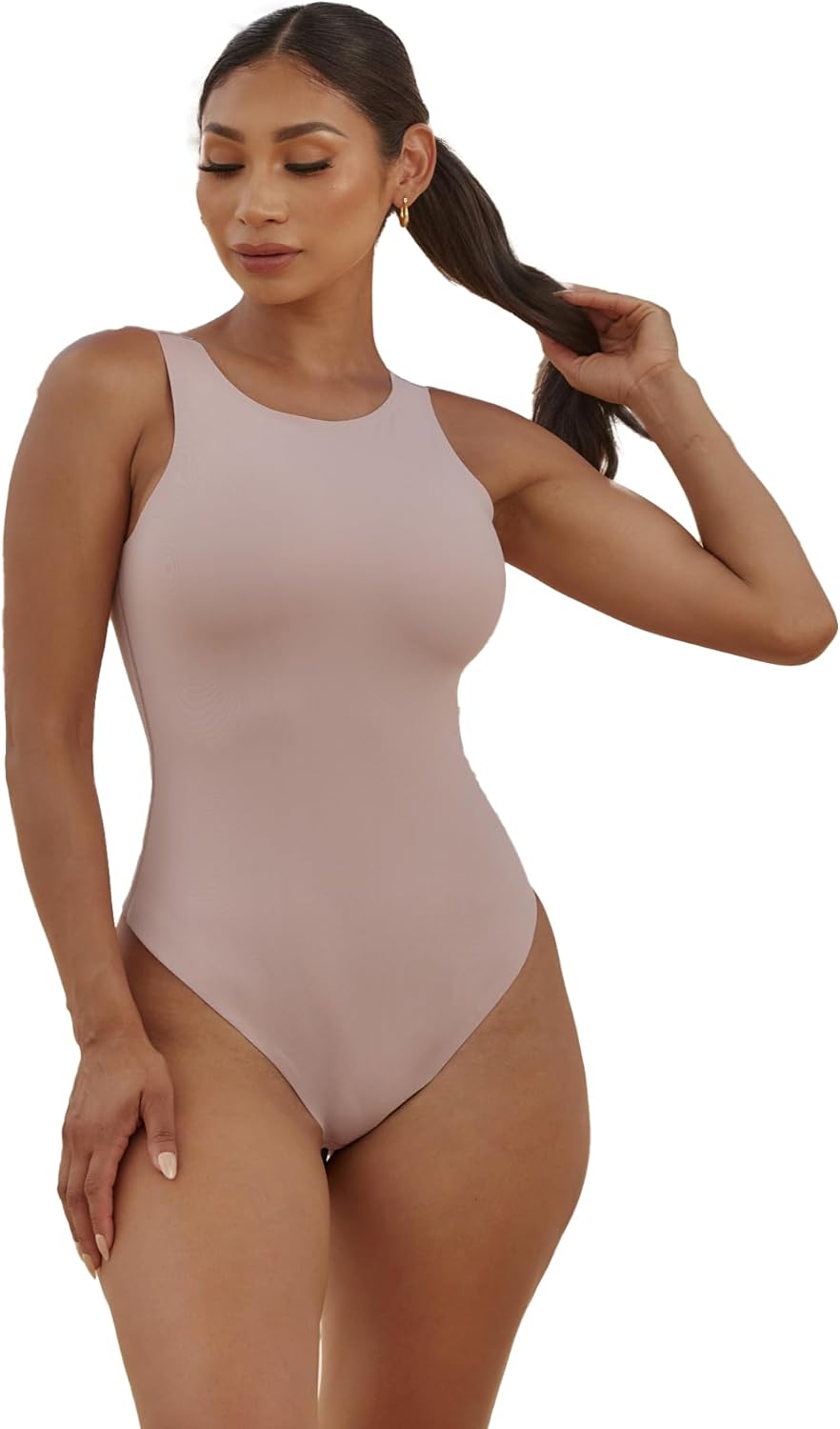 Pinsy Shapewear High Neck Hourglass Shapewear Thong Bodysuit