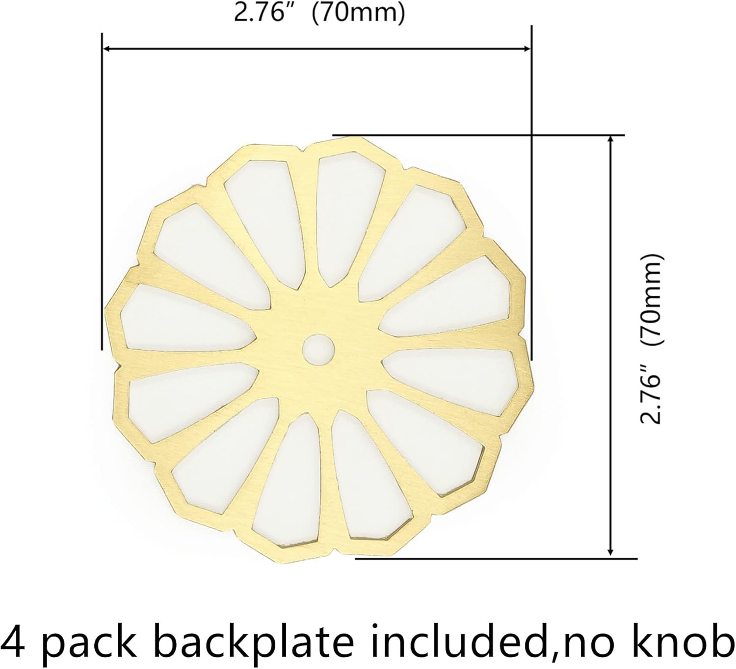LBFEEL Gold Backplate for Drawer Knobs Cabinet Pulls Brushed Brass Back Plate for Dresser Handles (Bigger Backplate, 4 Pack, Gold B) (4, Gold A, Bigger Backplate)