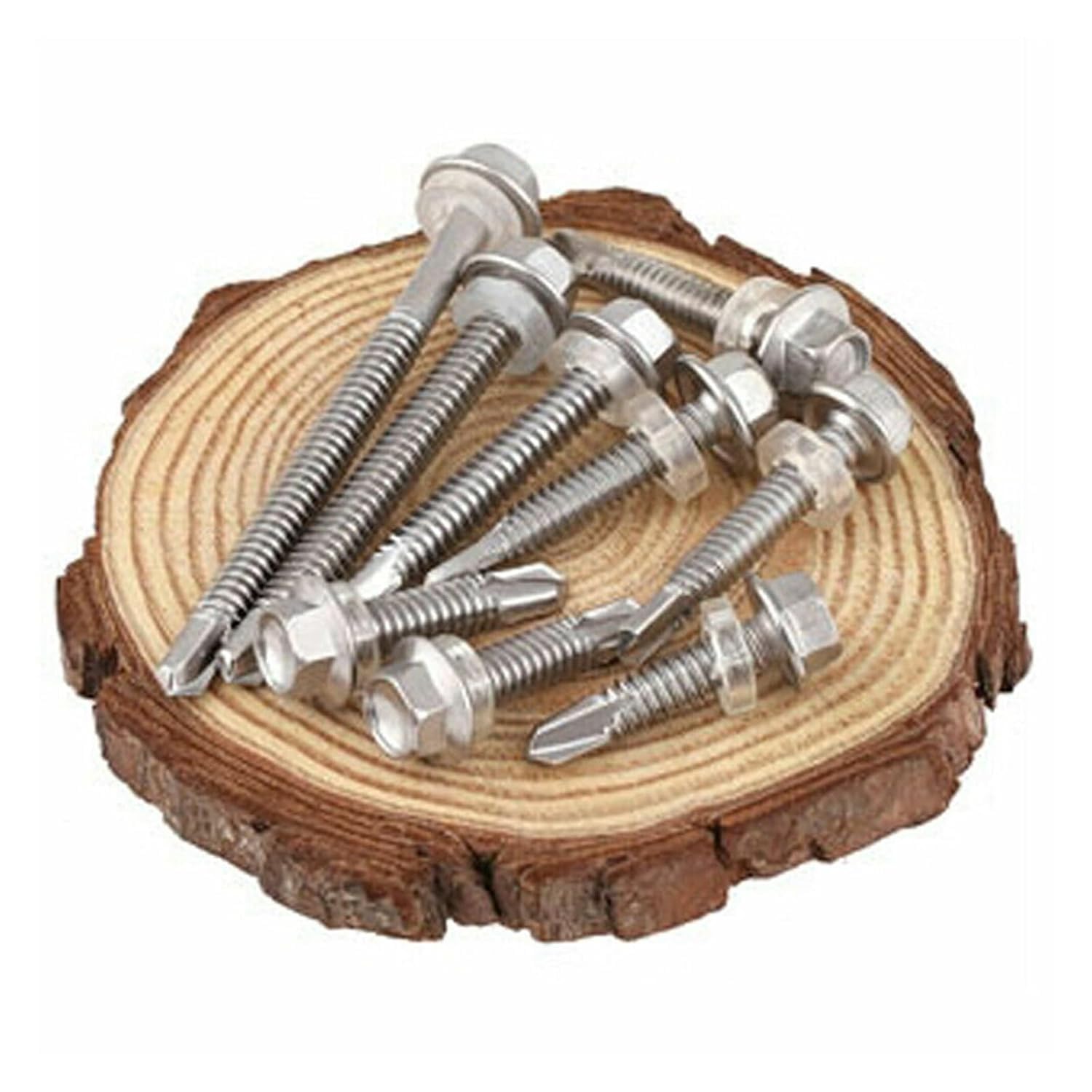 Viti for Tetti Autoperforanti, Set Combinato di Viti Autofilettanti Autoperforanti con Testa a Rondella in Acciaio Inossidabile da 10 Pezzi da 4,2 Mm a 6,3 Mm(M6.3 x 50)