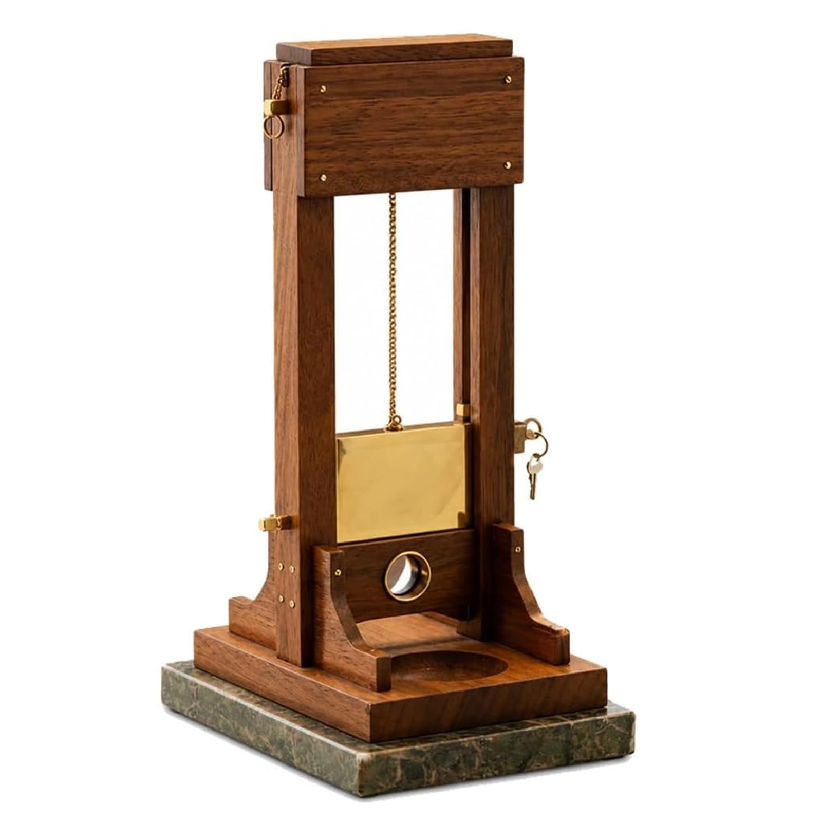 Cortapuros de escritorio de lujo: cortador ejecutivo estilo guillotina vintage con base de exhibición de madera y metal; accesorio de corte manual. (1pc)
