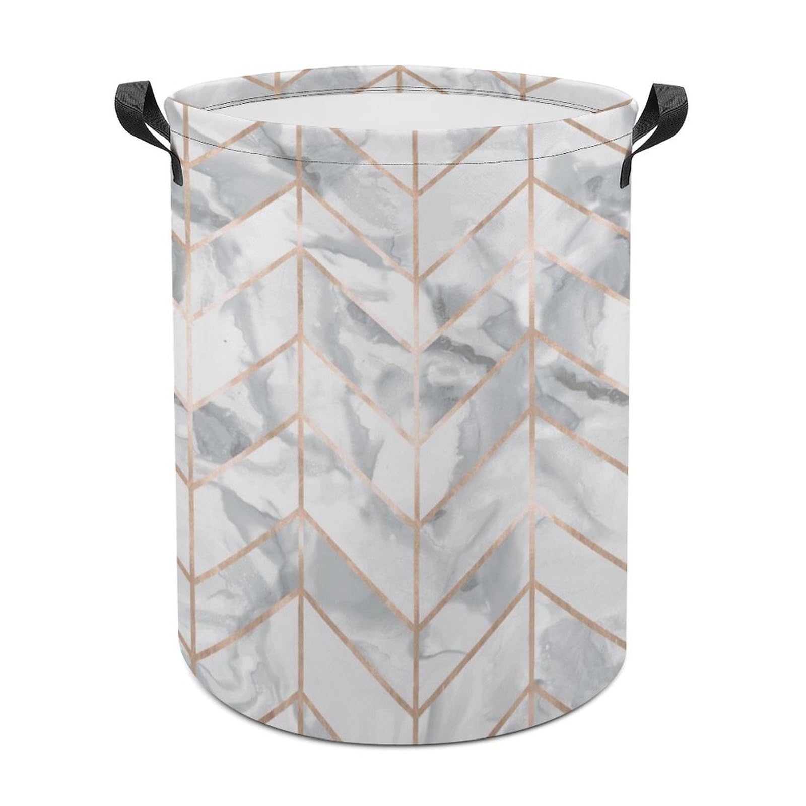 Wlntrophic Laundry Hamper, Marble Pink Laundry Basket, Washing Basket with Handle