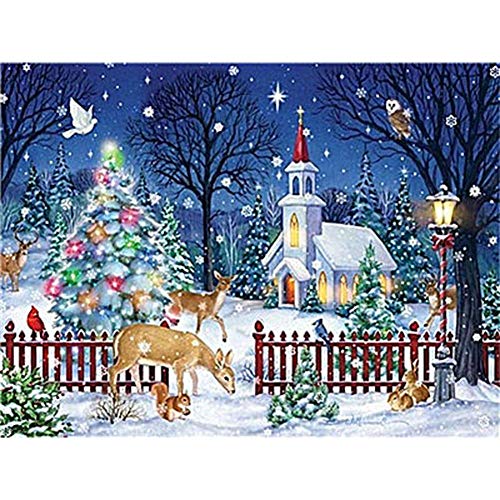 HuaCan Diamond Painting Kits Winter for Adults Square Full Drills 5D DIY Paint by Numbers Home Wall Decor,45x60cm/17.7x23.10in