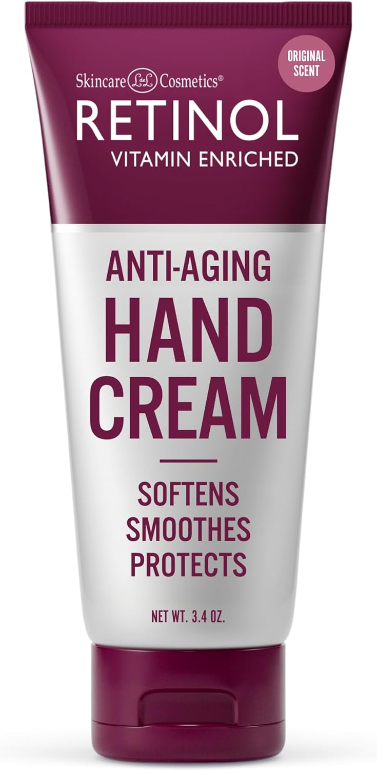 Retinol Anti-Aging Hand Cream – The Original Retinol Brand For Younger Looking Hands –Rich, Velvety Hand Cream Conditions & Protects Skin, Nails & Cuticles – Vitamin A Minimizes Age’s Effect on Skin