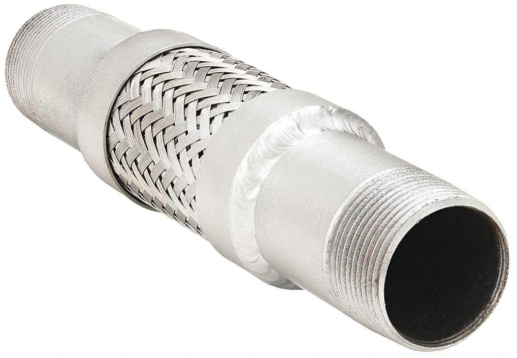316 Stainless Steel, 8 1/2 in,Flexible Metal Hose Assembly, 1 1/4 in,20400003054