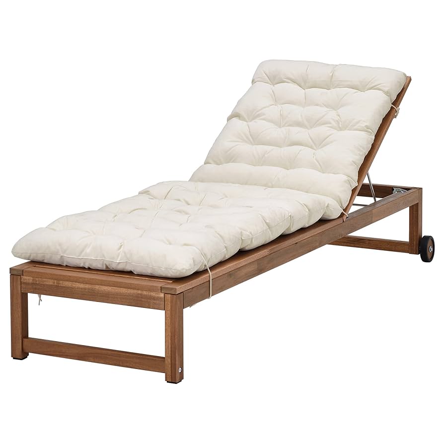 IKEA　ガーデンチェア　NÄMMARÖ　クッション付　リクライニング　ブラウン NÄMMARÖ ネッマロー リクライニングチェア 屋外用, ライト