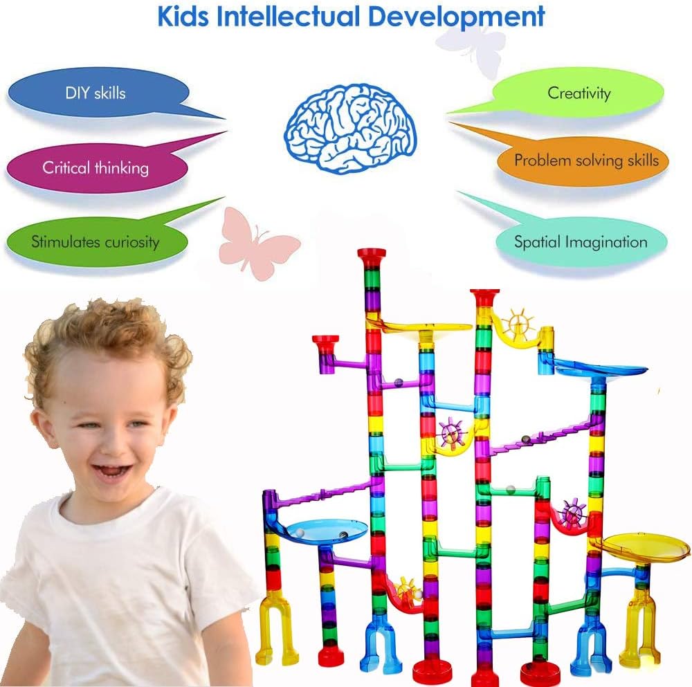 Ucradle Marble Run, 152 Pcs Large Marble Runs For Kids, Marble Race